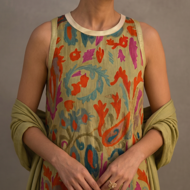 LOURDES - CONJUNTO LARGO CON CHALECO COORDINADO