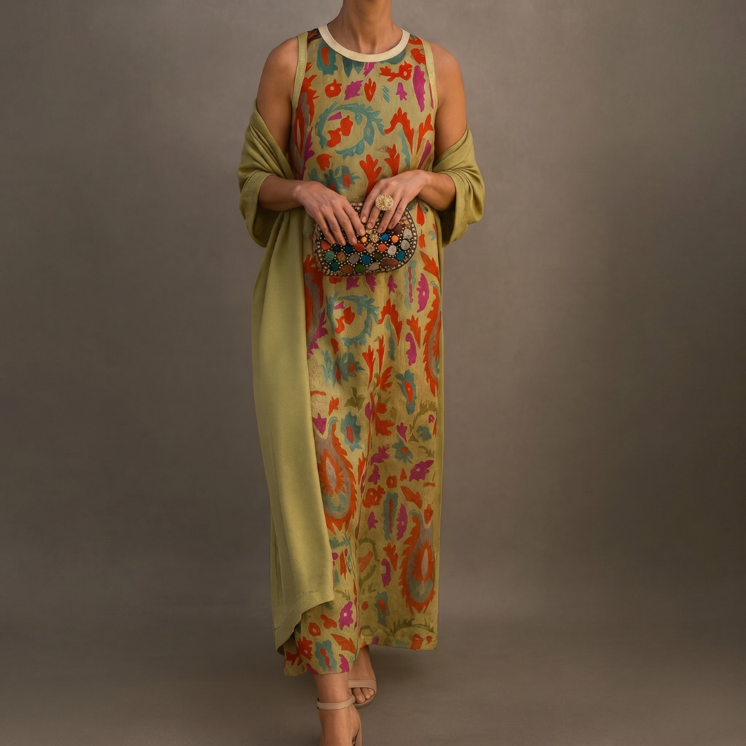 LOURDES - CONJUNTO LARGO CON CHALECO COORDINADO