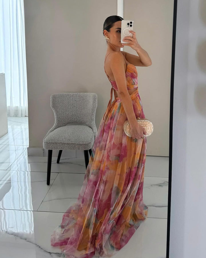 ELISA - VESTIDO LARGO CON CAÍDA