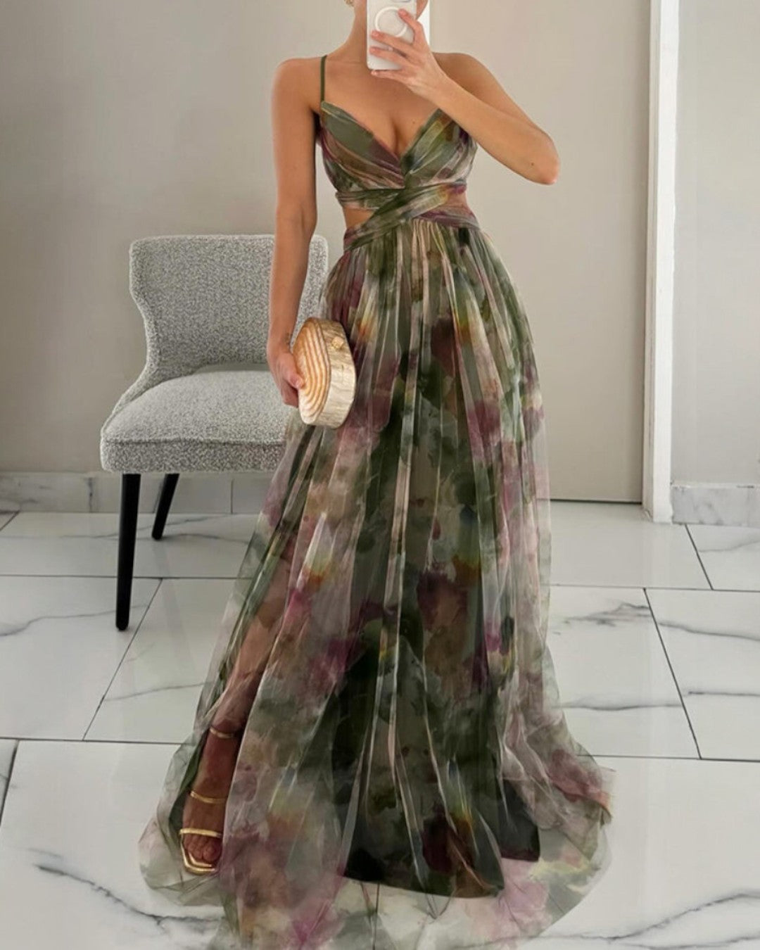 ELISA - VESTIDO LARGO CON CAÍDA