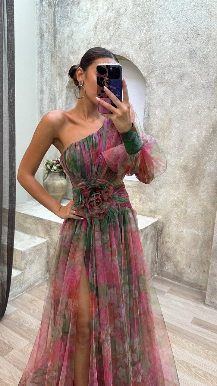 LARA - VESTIDO ELEGANTE MULTICOLOR