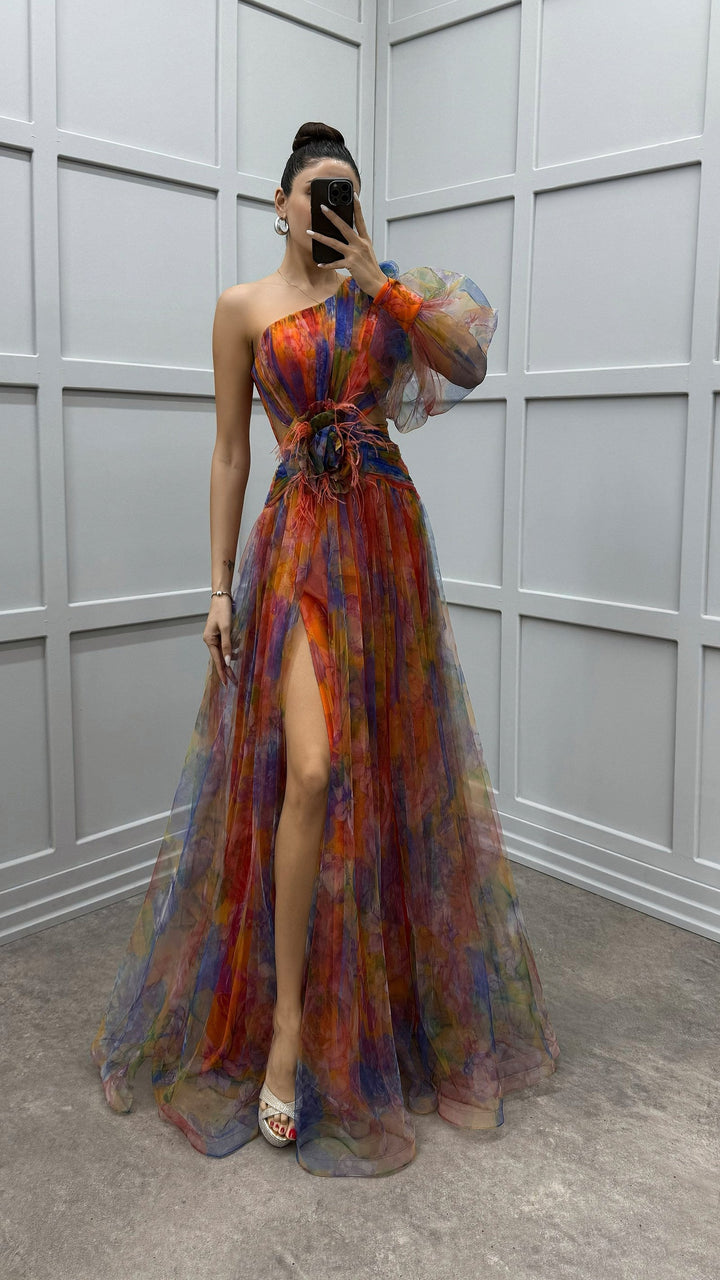 LARA - VESTIDO ELEGANTE MULTICOLOR