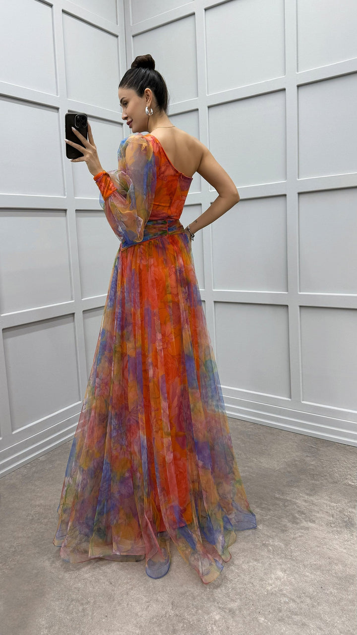 LARA - VESTIDO ELEGANTE MULTICOLOR
