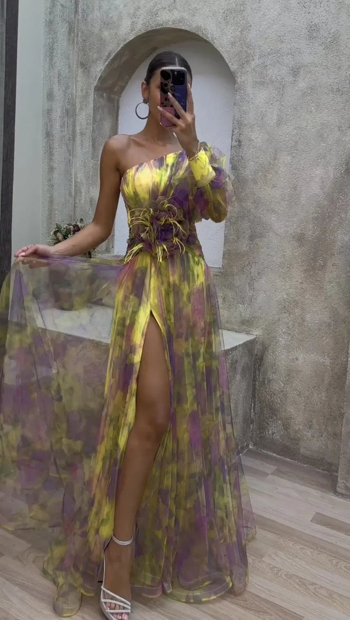 LARA - VESTIDO ELEGANTE MULTICOLOR