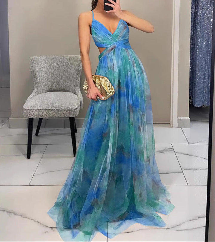 ELISA - VESTIDO LARGO CON CAÍDA