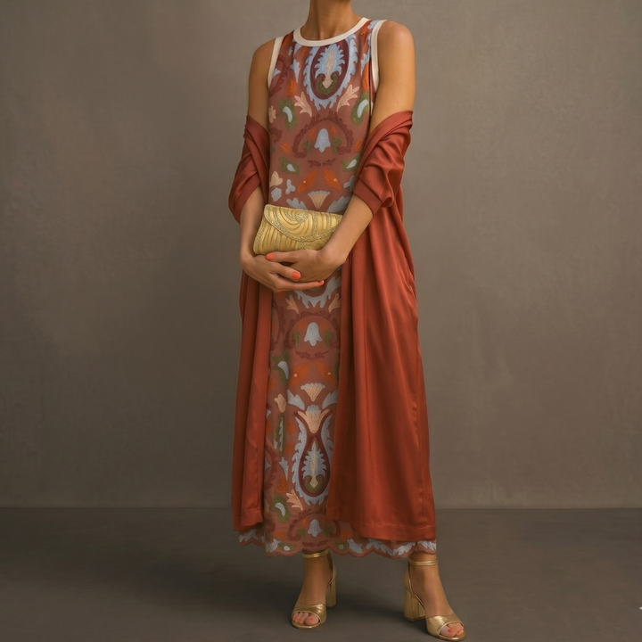 LOURDES - CONJUNTO LARGO CON CHALECO COORDINADO