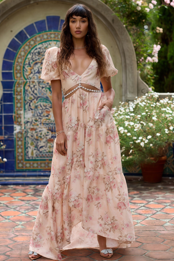 JIMENA - VESTIDO LARGO ROMÁNTICO