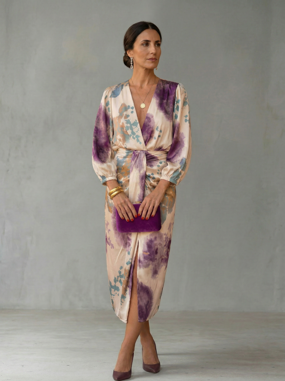 VALERIA - VESTIDO ELEGANTE CON ESCOTE EN V