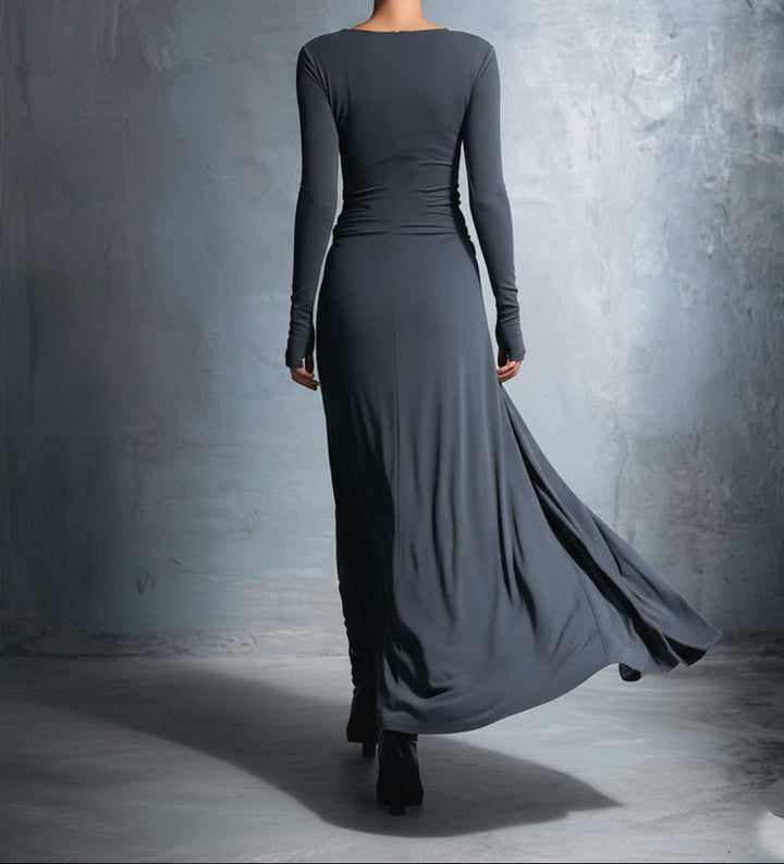 ALBA - VESTIDO LARGO CON NUDO LATERAL