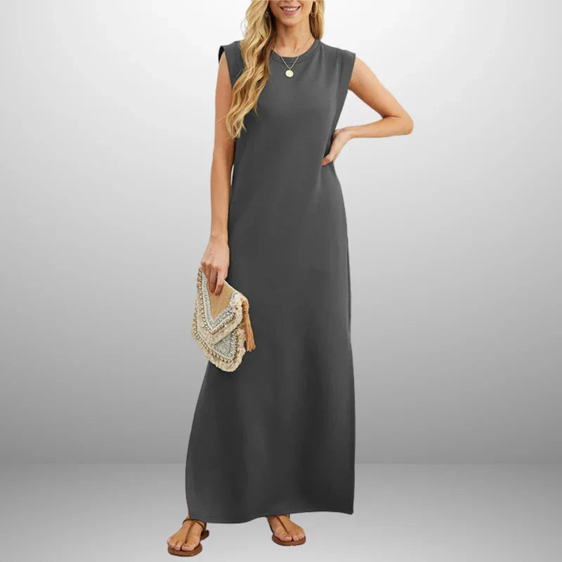 INMA - VESTIDO LARGO FLUIDO ANTIARRUGAS