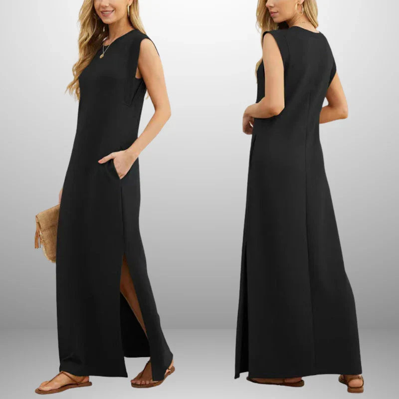 INMA - VESTIDO LARGO FLUIDO ANTIARRUGAS