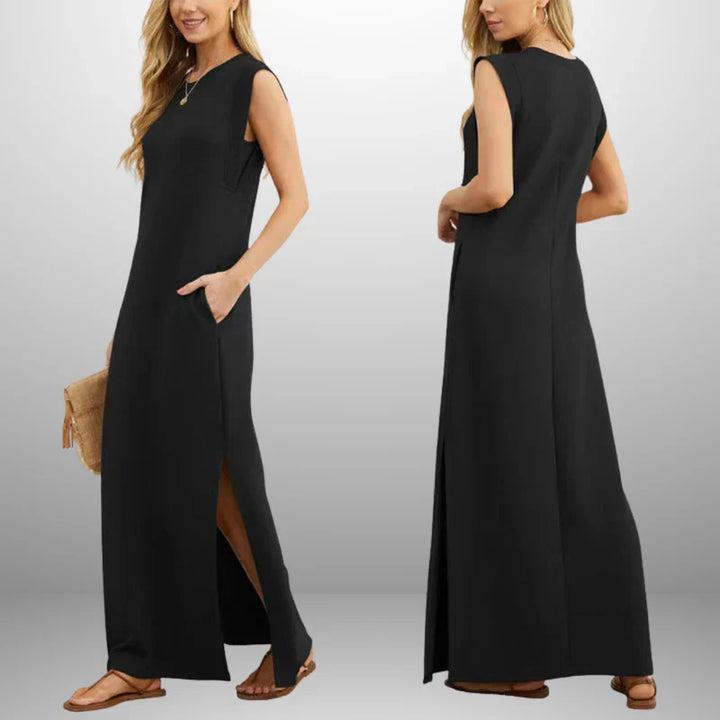 INMA - VESTIDO LARGO FLUIDO ANTIARRUGAS