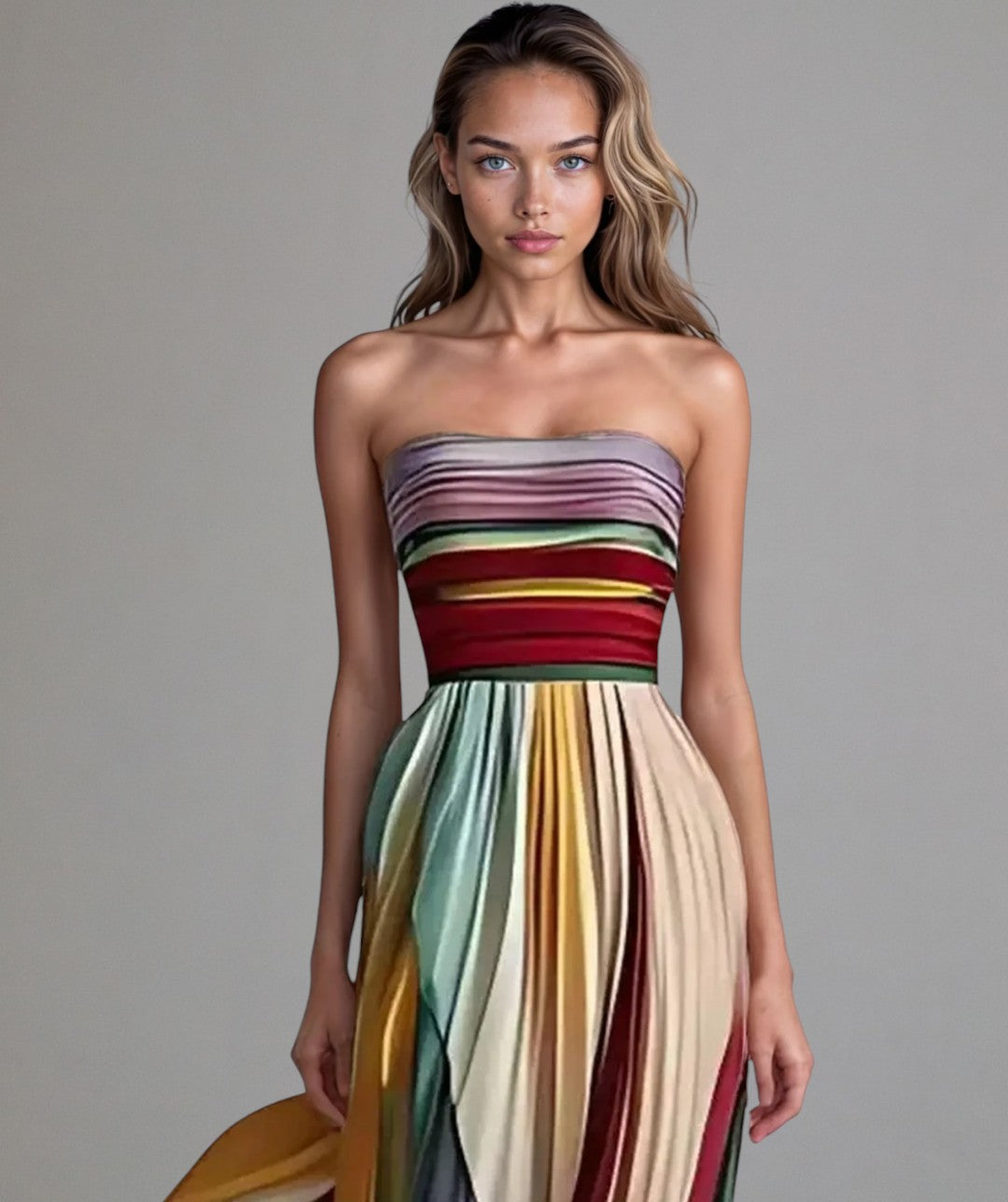 GISELA - VESTIDO MAXI CON VUELO